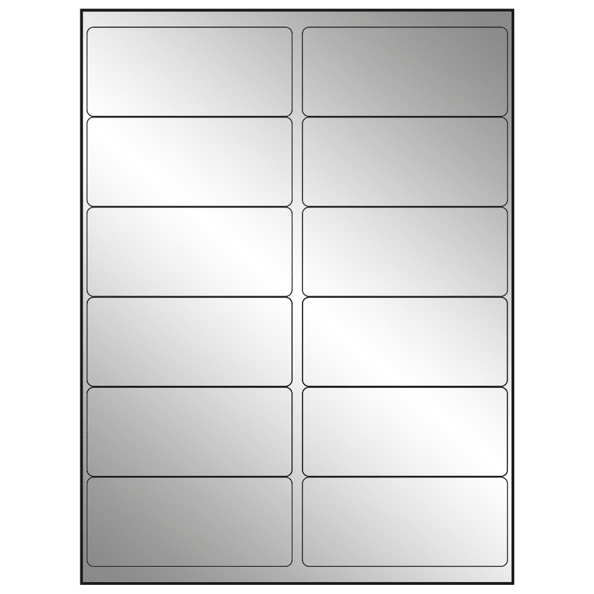 4" x 1.75" Silver Foil Rectangular Sheet Labels