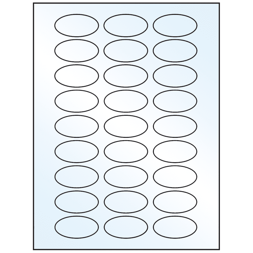 2" x 1" Crystal Clear Oval Sheet Labels