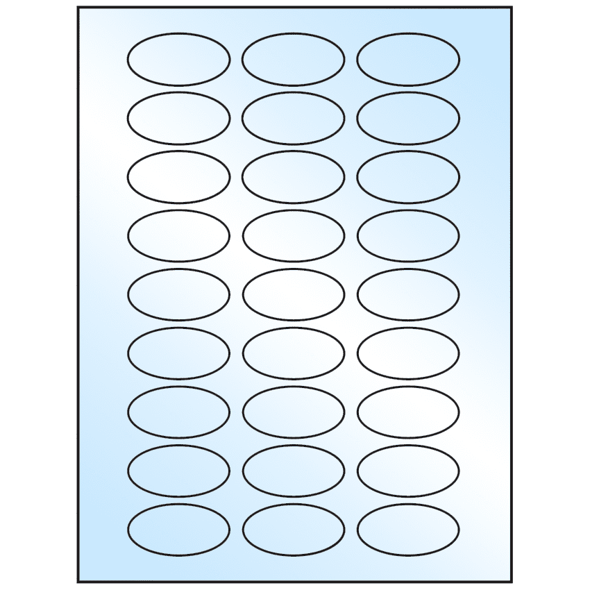 2" x 1" White Premium High Gloss Oval Sheet Labels