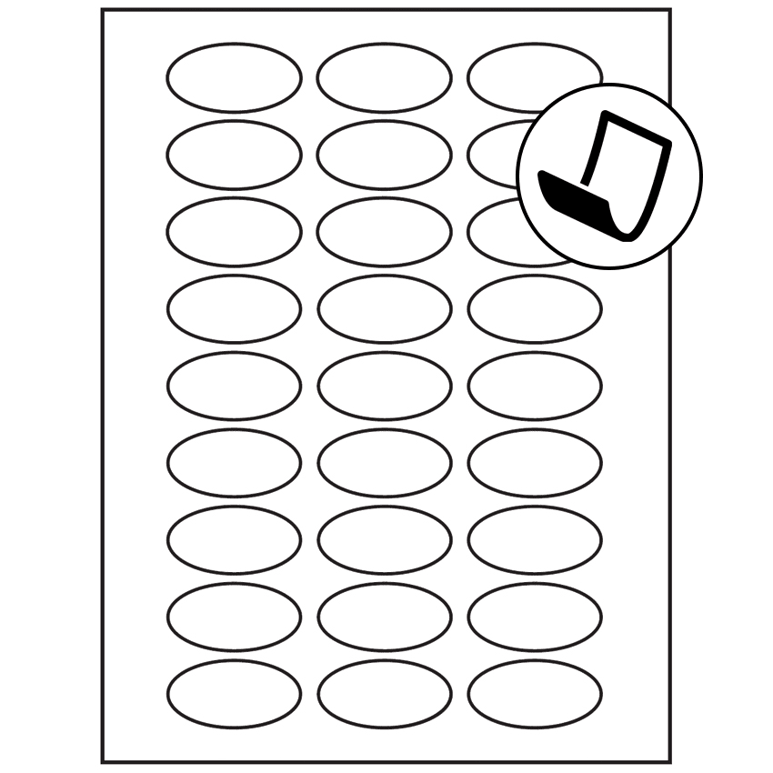 2" x 1" Blockout Oval Sheet Labels