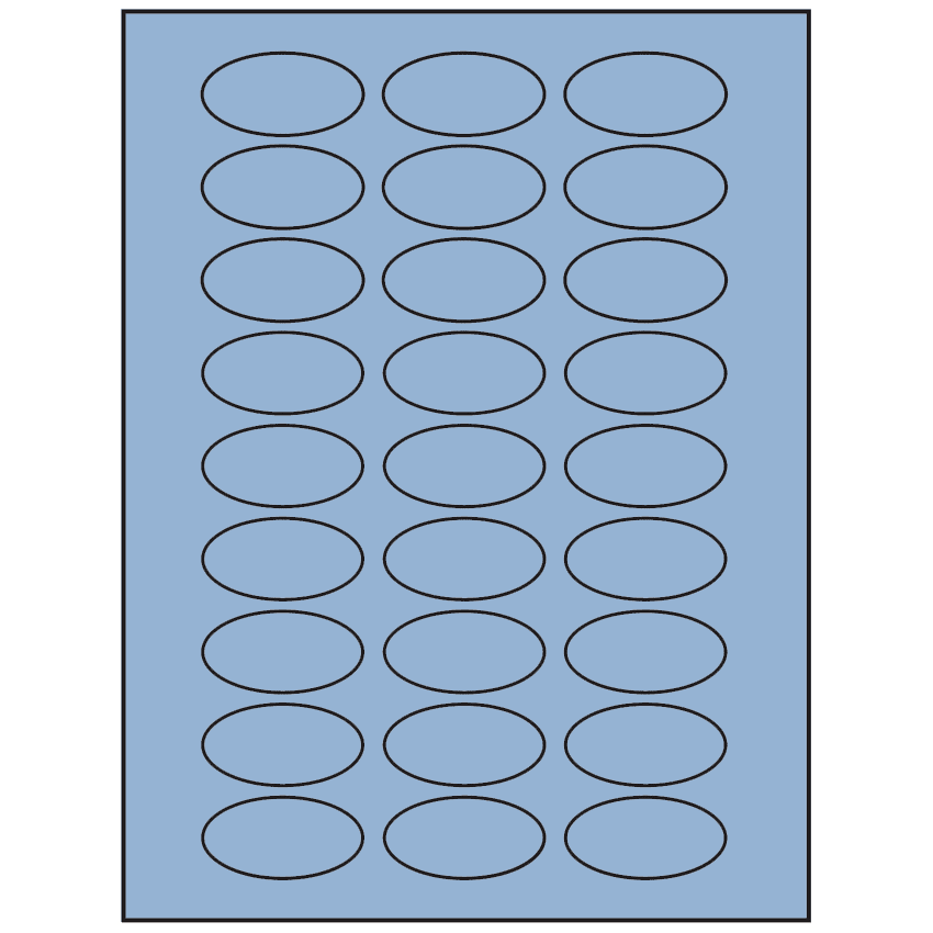 2" x 1" Pastel Blue Oval Sheet Labels