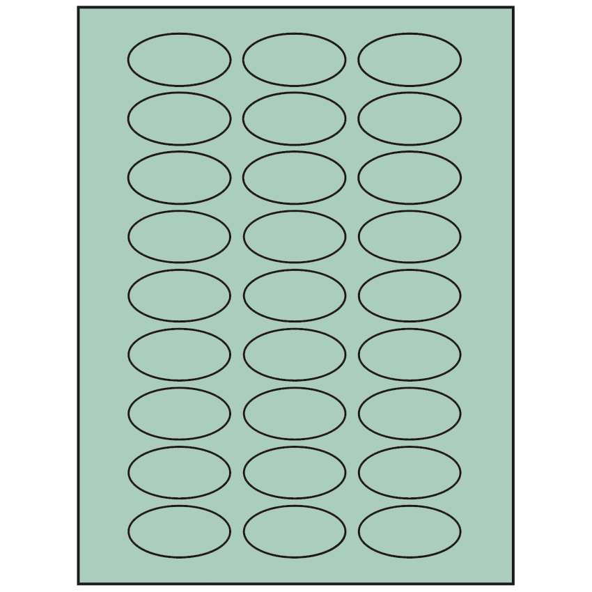2" x 1" Pastel Green Oval Sheet Labels