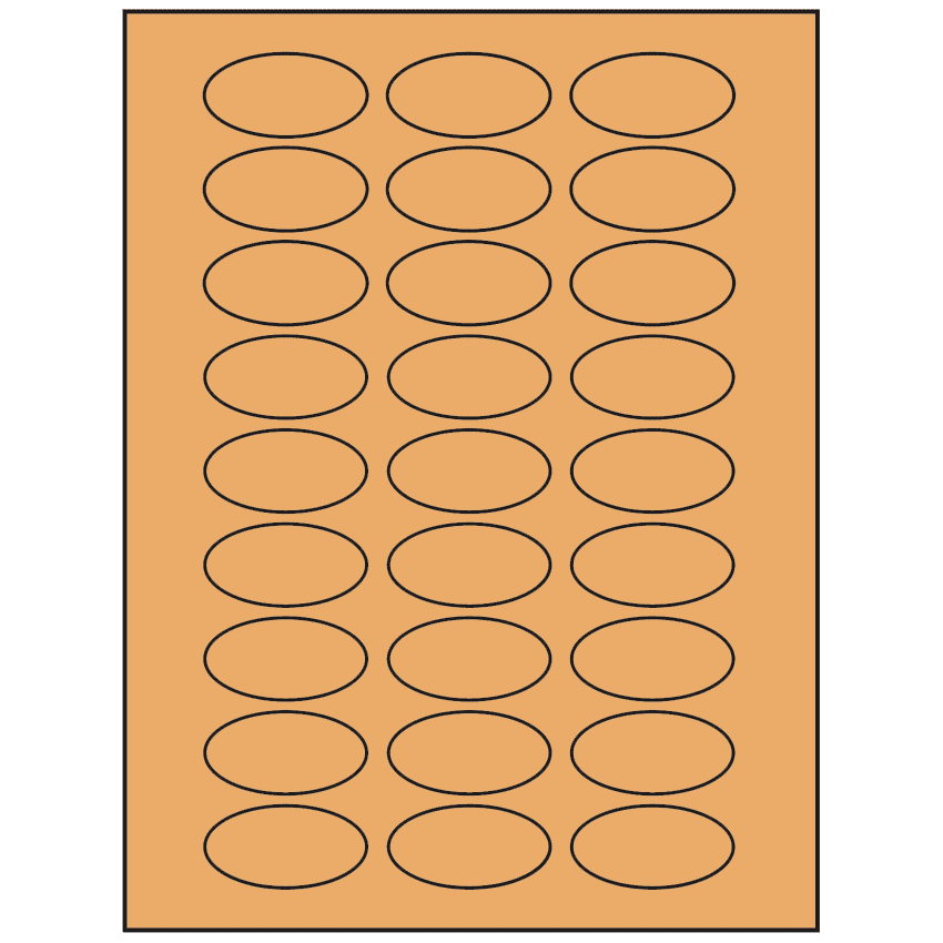 2" x 1" Pastel Orange Oval Sheet Labels