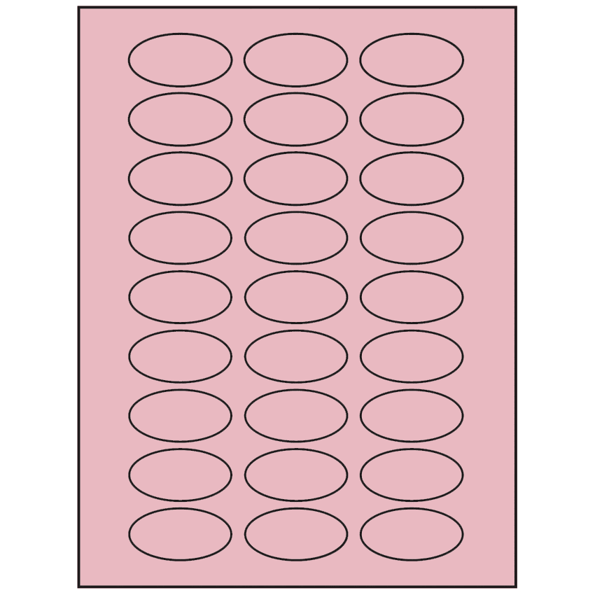 2" x 1" Pastel Pink Oval Sheet Labels