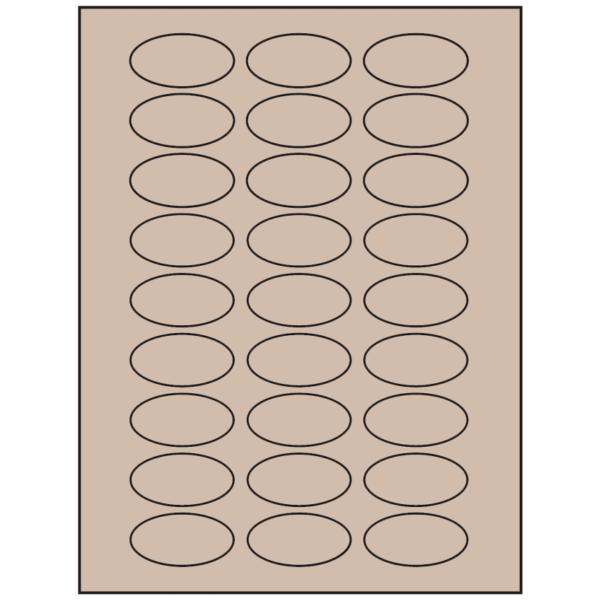 2" x 1" Pastel Tan Oval Sheet Labels