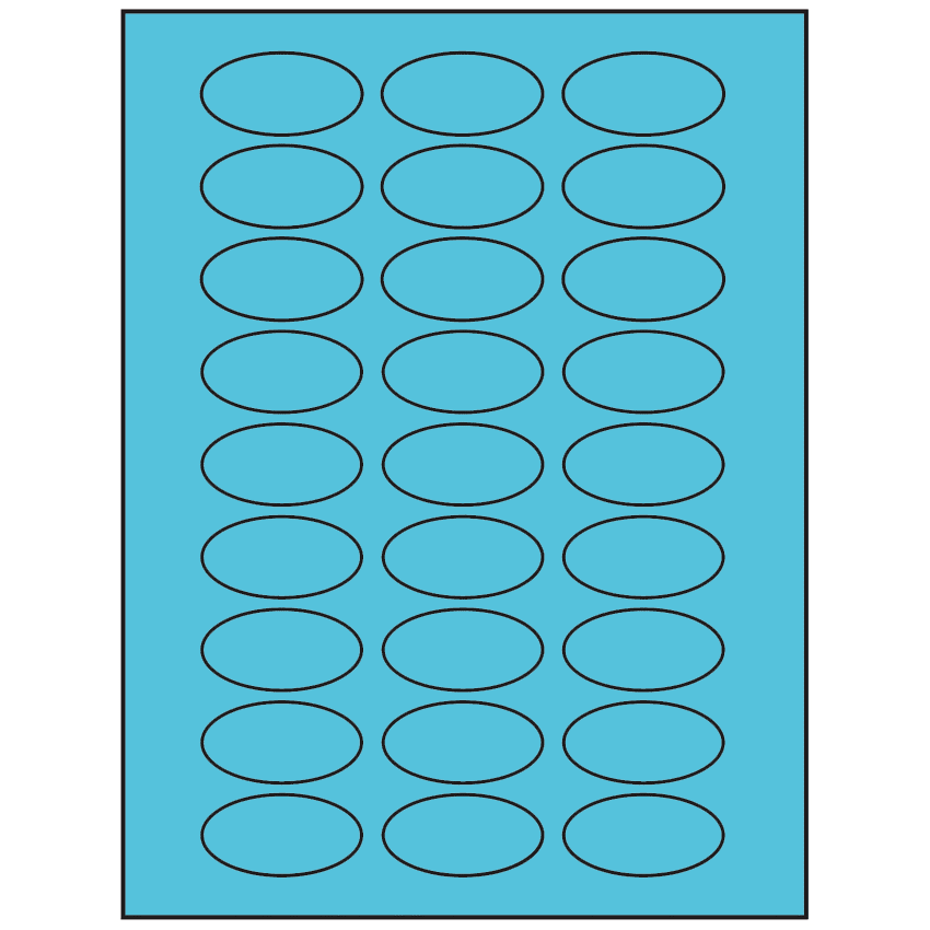 2" x 1" Turquoise Oval Sheet Labels
