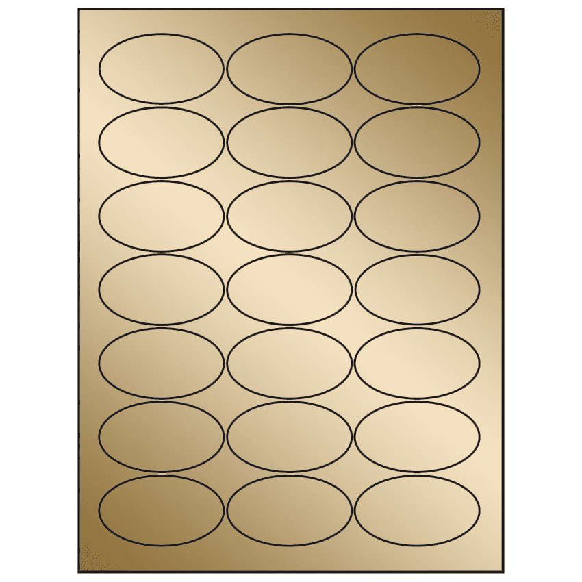 2.5" x 1.375" Gold Foil Oval Sheet Labels