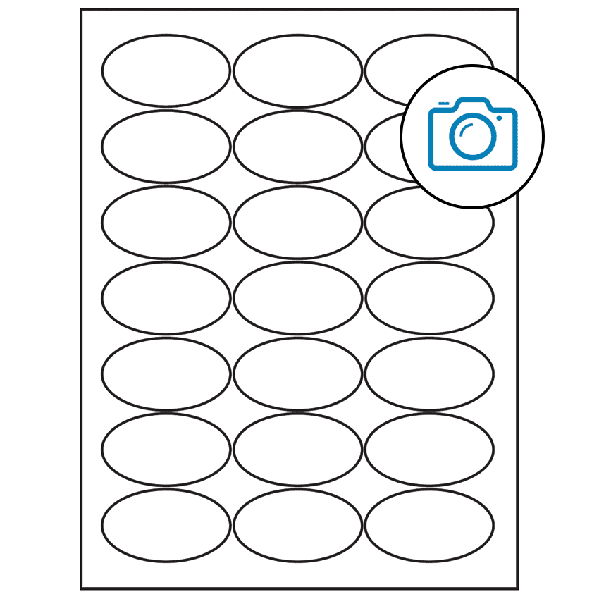 2.5" x 1.375" Photo Gloss Oval Sheet Labels