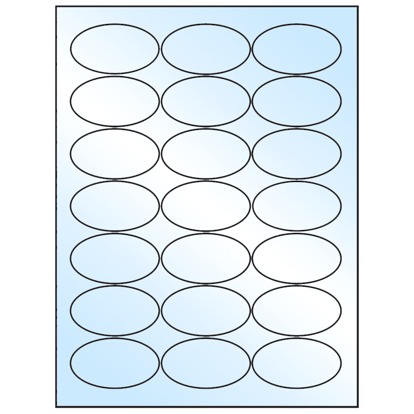 2.5" x 1.375" White Premium High Gloss Oval Sheet Labels
