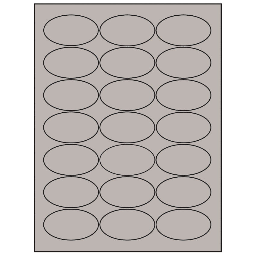 2.5" x 1.375" Gray Oval Sheet Labels