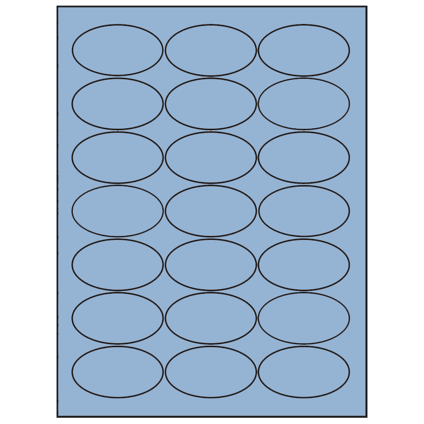 2.5" x 1.375" Pastel Blue Oval Sheet Labels