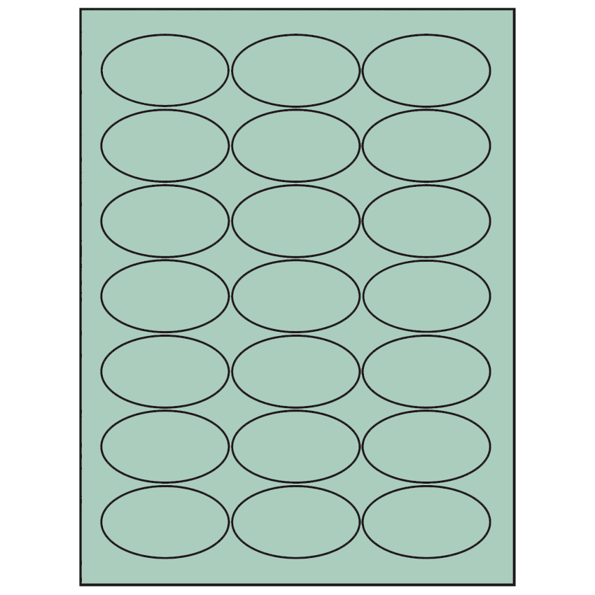 2.5" x 1.375" Pastel Green Oval Sheet Labels