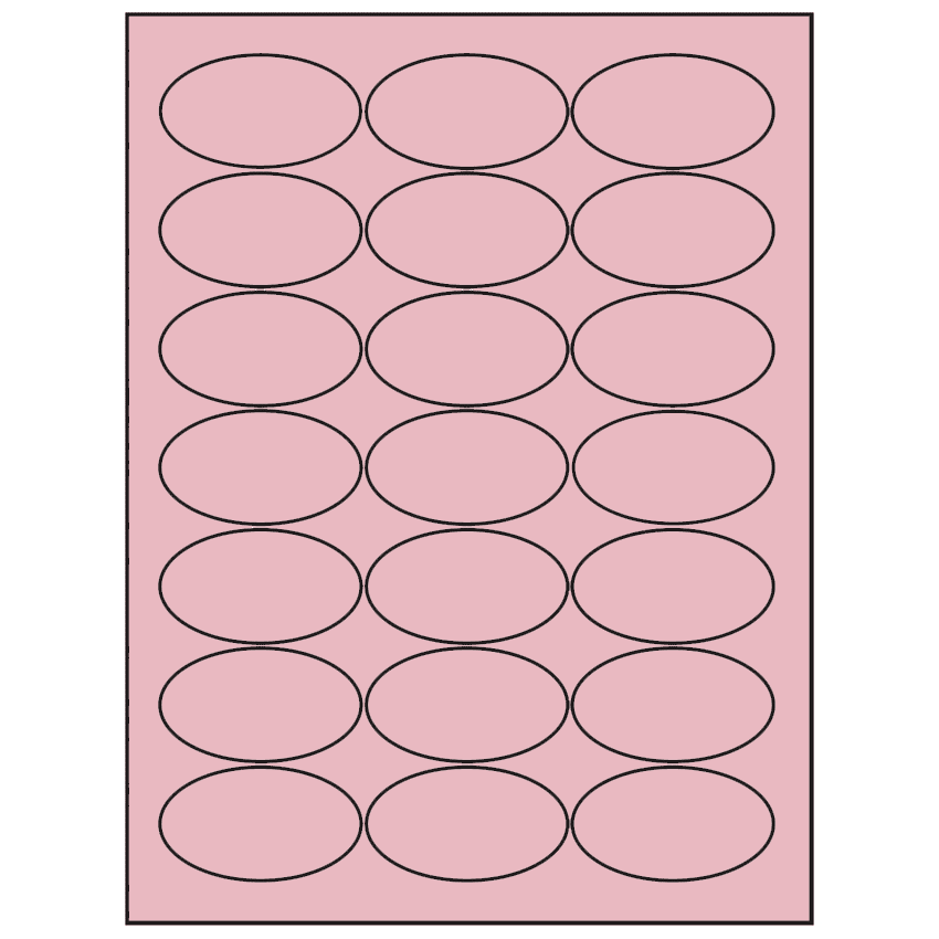 2.5" x 1.375" Pastel Pink Oval Sheet Labels