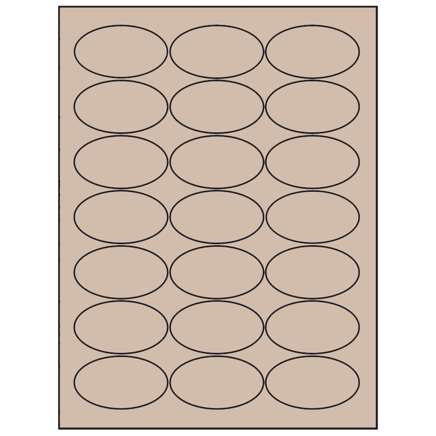 2.5" x 1.375" Pastel Tan Oval Sheet Labels