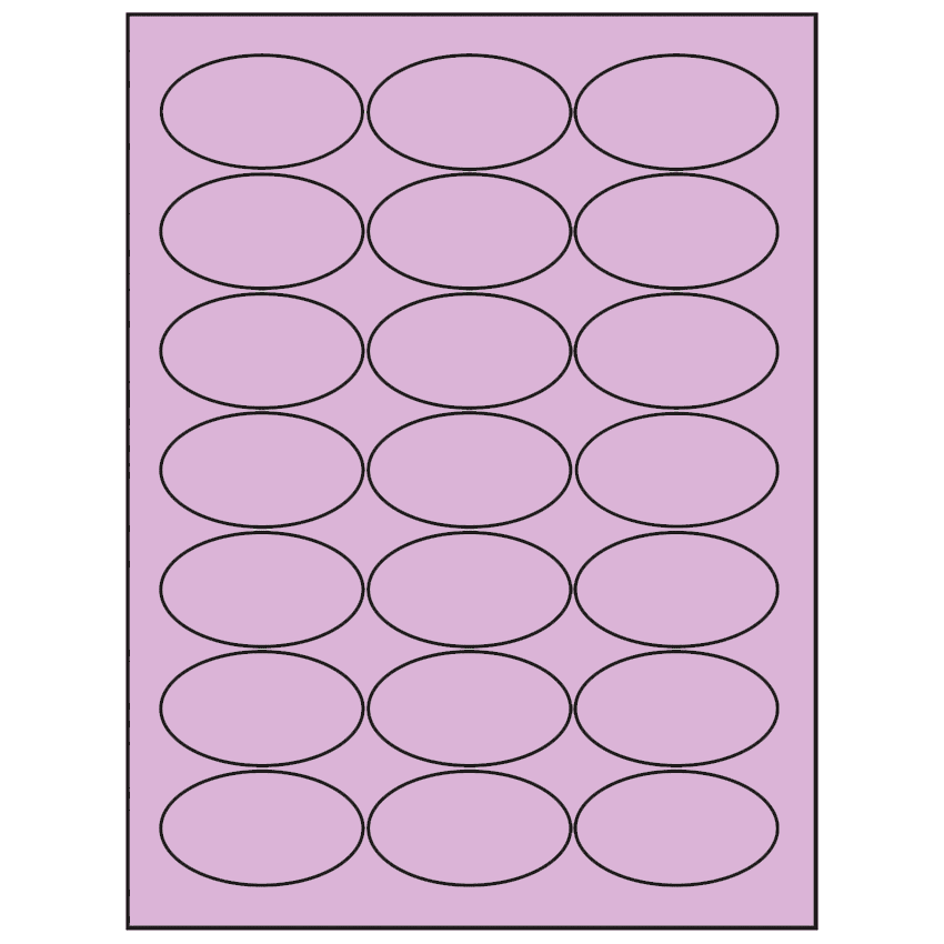 2.5" x 1.375" Pastel Purple Oval Sheet Labels