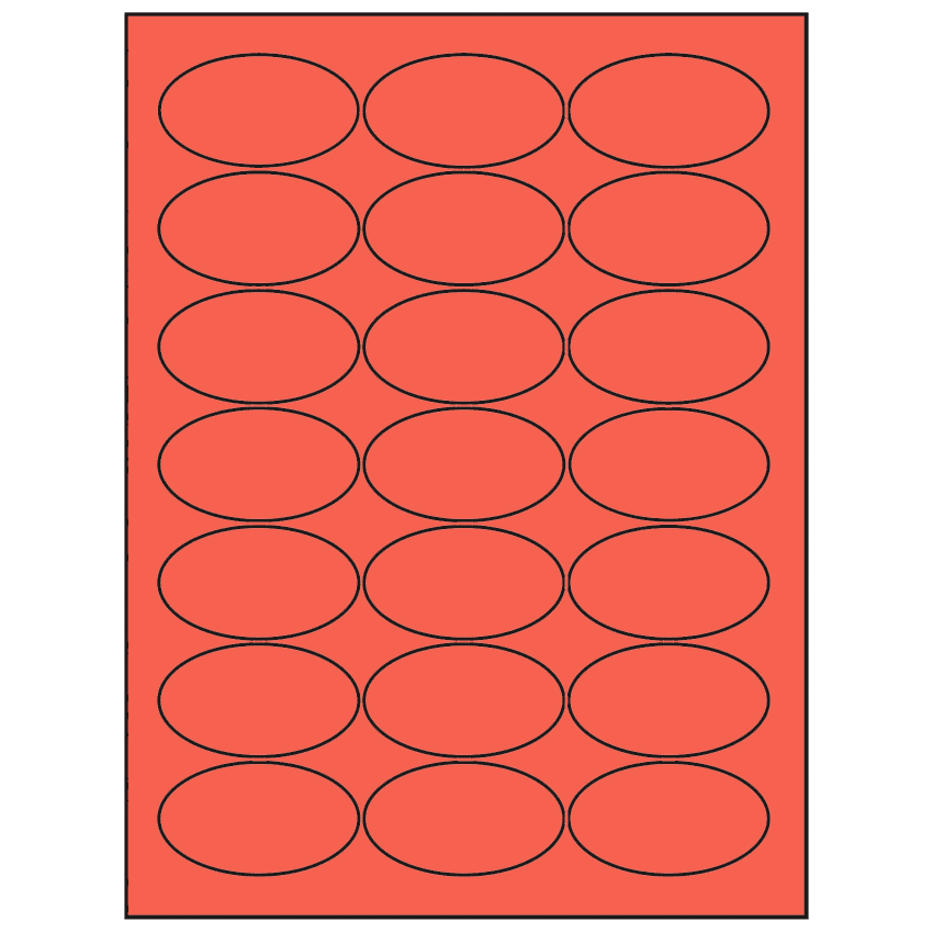 2.5" x 1.375" Red Oval Sheet Labels