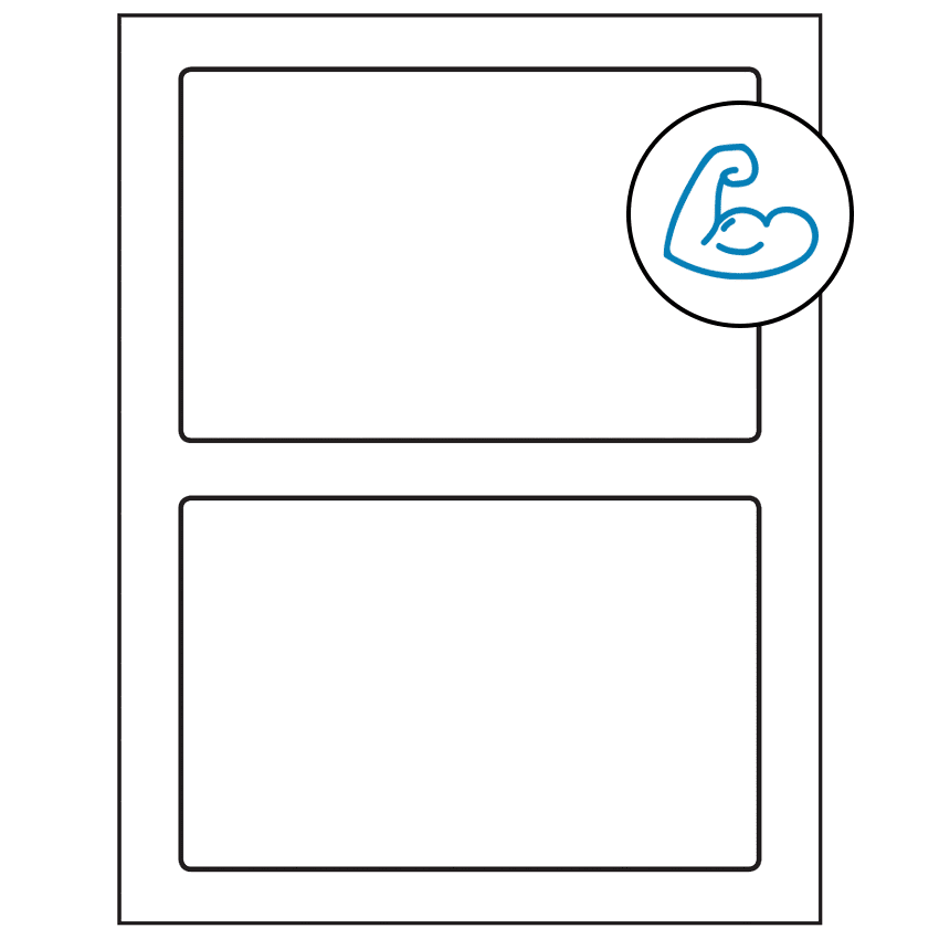 7" x 4.5" White Rectangular Sheet Labels - Ultra Aggressive Adhesive