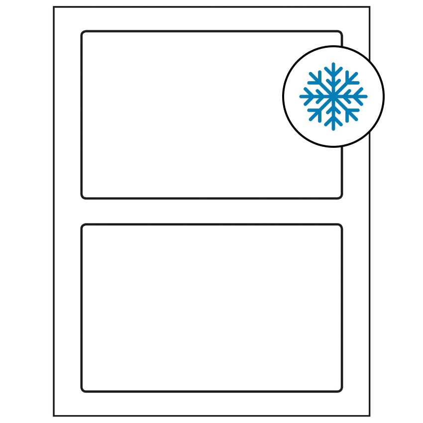7" x 4.5" White Rectangular Sheet Labels - Freezer Grade Adhesive