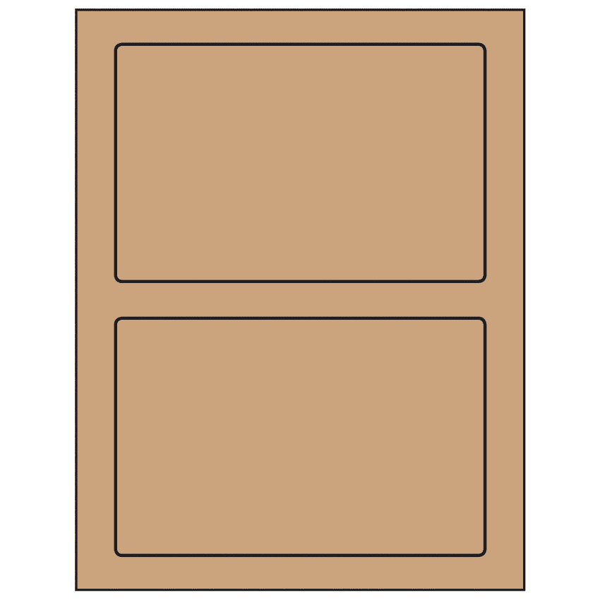 7" x 4.5" Brown Kraft Rectangular Sheet Labels