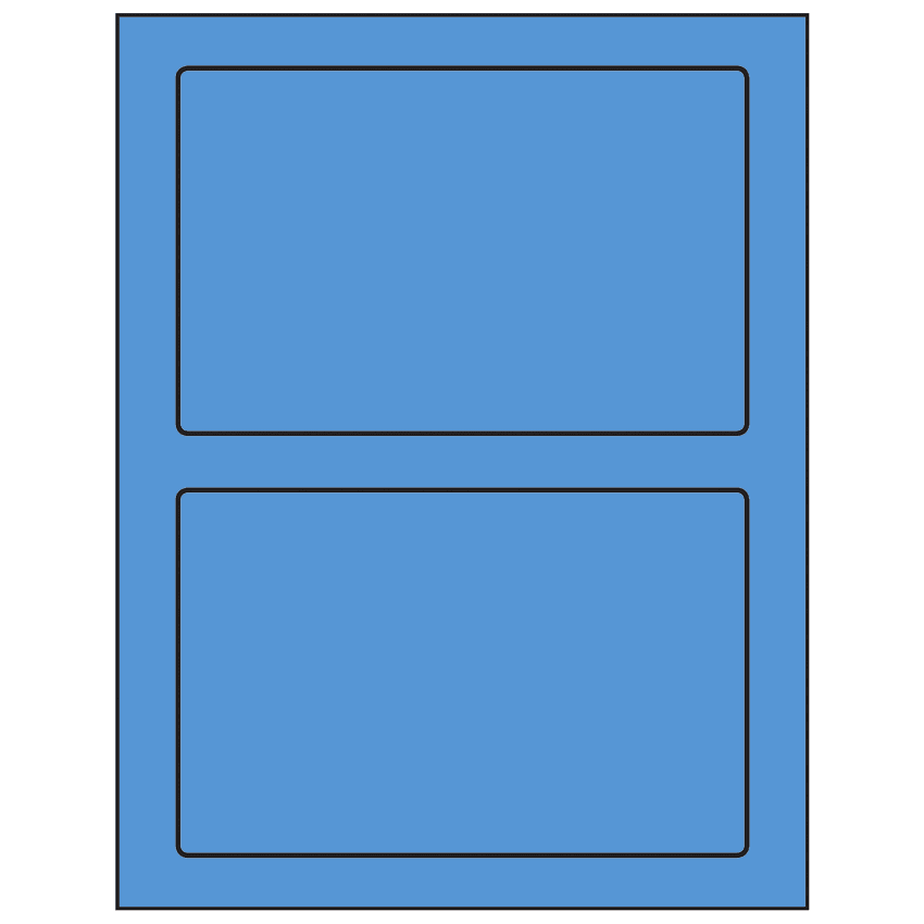 7" x 4.5" Fluorescent Blue Rectangular Sheet Labels