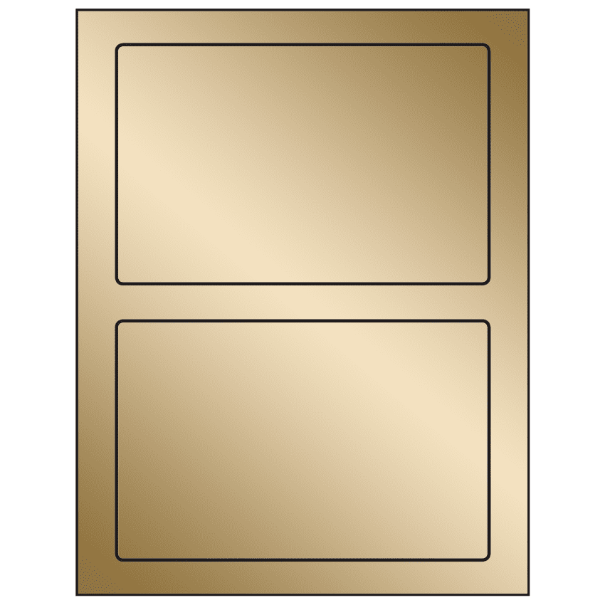 7" x 4.5" Gold Foil Rectangular Sheet Labels