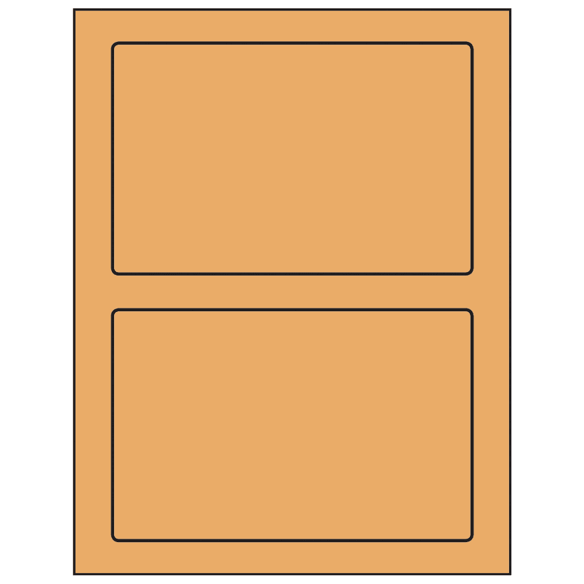 7" x 4.5" Pastel Orange Rectangular Sheet Labels