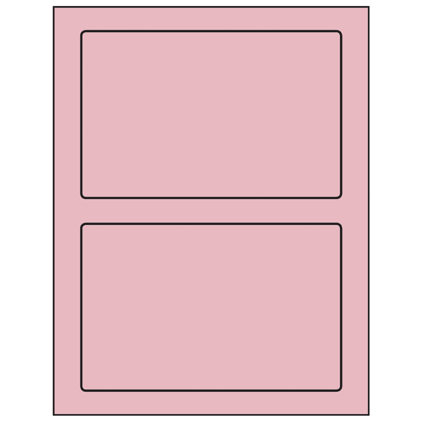 7" x 4.5" Pastel Pink Rectangular Sheet Labels