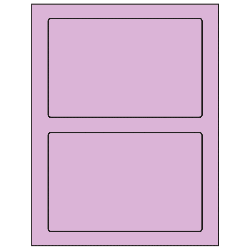 7" x 4.5" Pastel Purple Rectangular Sheet Labels