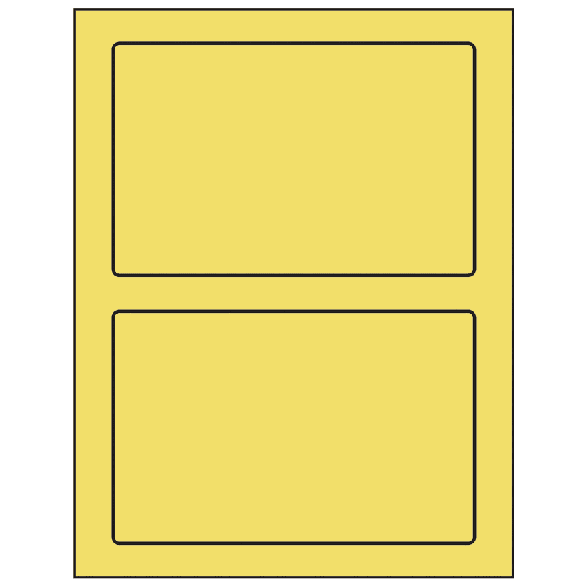7" x 4.5" Pastel Yellow Rectangular Sheet Labels