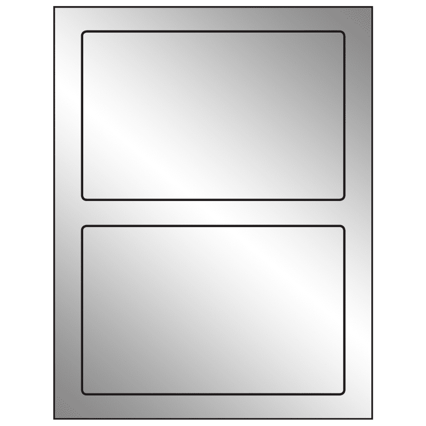 7" x 4.5" Silver Foil Rectangular Sheet Labels