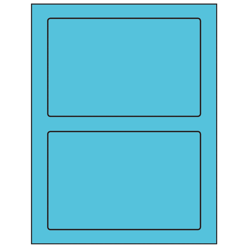 7" x 4.5" Turquoise Rectangular Sheet Labels