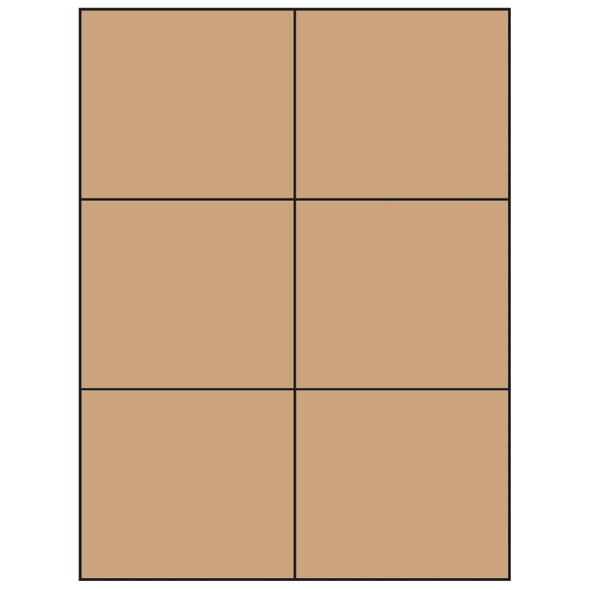 4.25" x 3.66" Brown Kraft Rectangular Sheet Labels
