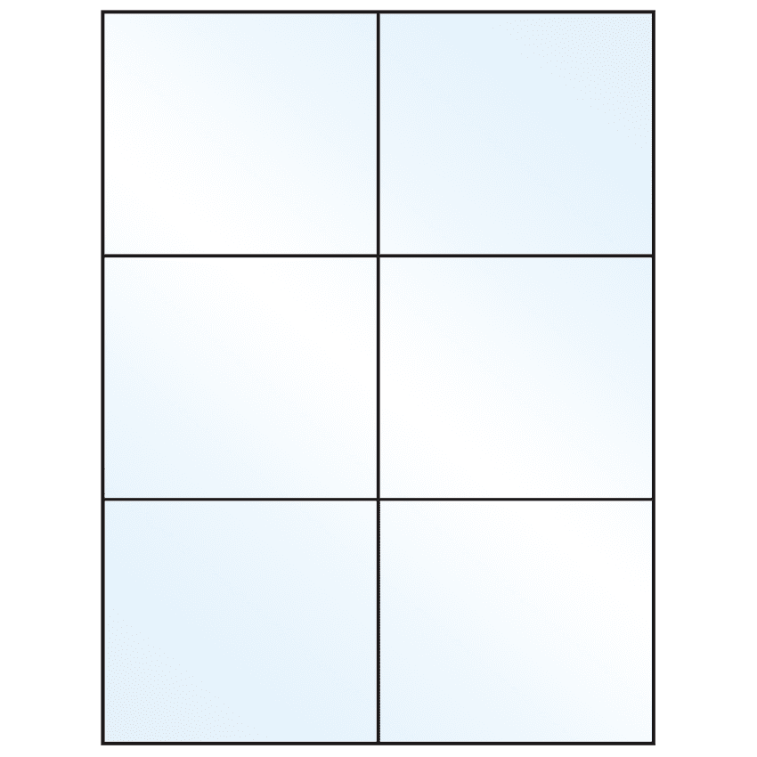 4.25" x 3.66" Crystal Clear Rectangular Sheet Labels