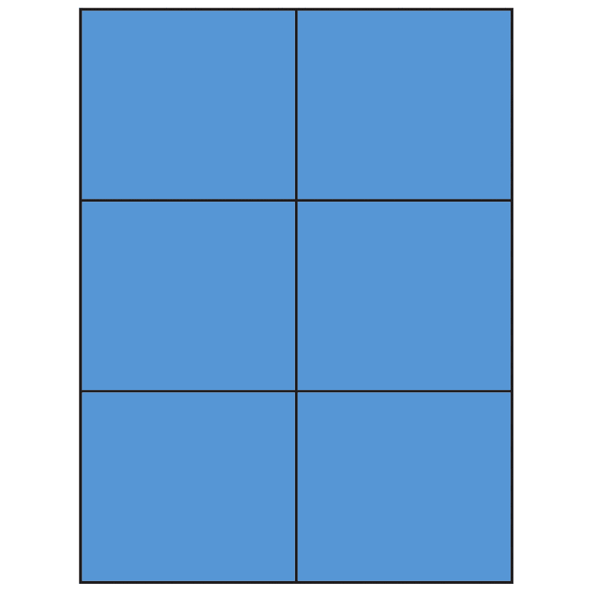 4.25" x 3.66" Fluorescent Blue Rectangular Sheet Labels