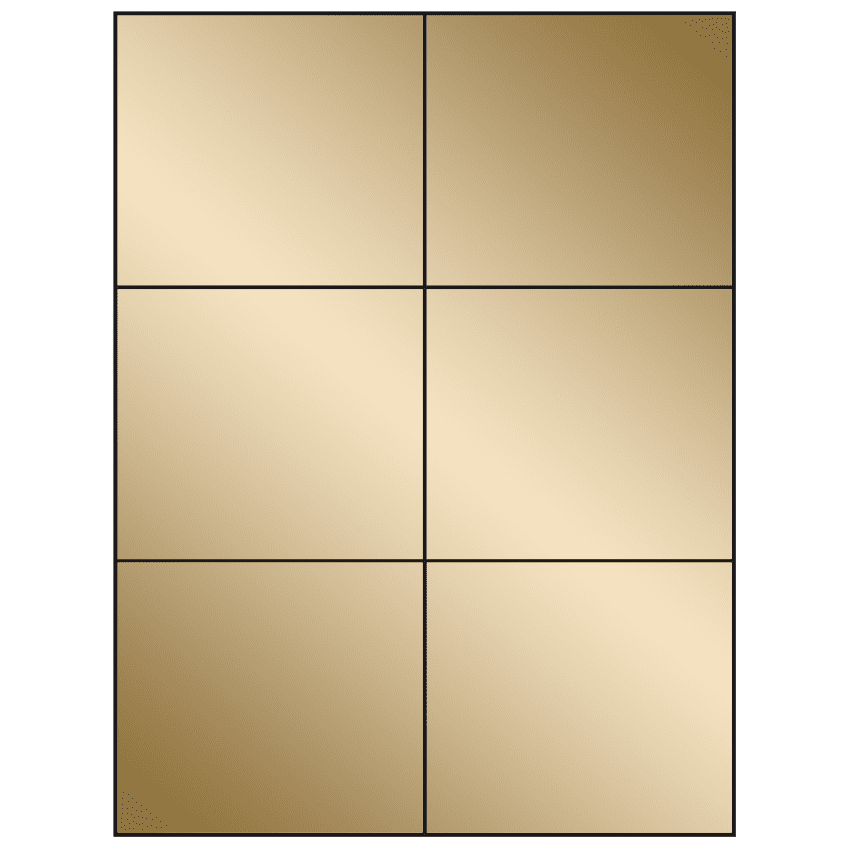 4.25" x 3.66" Gold Foil Rectangular Sheet Labels