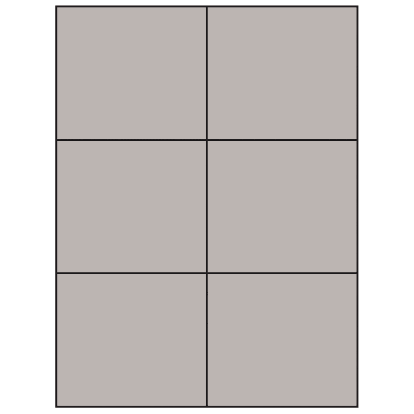 4.25" x 3.66" Gray Rectangular Sheet Labels