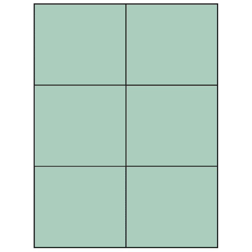 4.25" x 3.66" Pastel Green Rectangular Sheet Labels