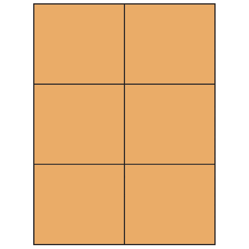 4.25" x 3.66" Pastel Orange Rectangular Sheet Labels