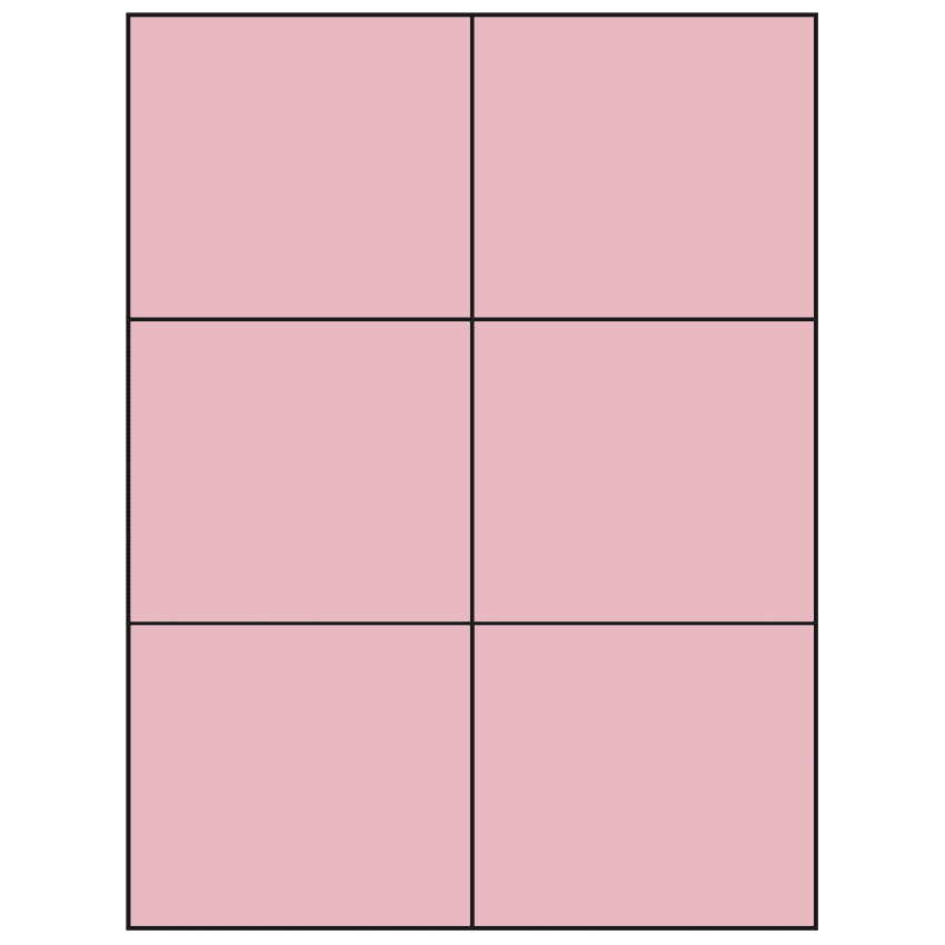 4.25" x 3.66" Pastel Pink Rectangular Sheet Labels