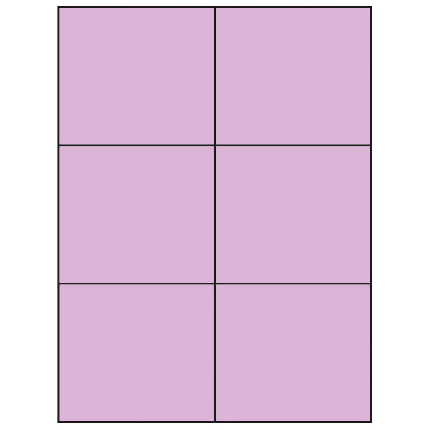 4.25" x 3.66" Pastel Purple Rectangular Sheet Labels