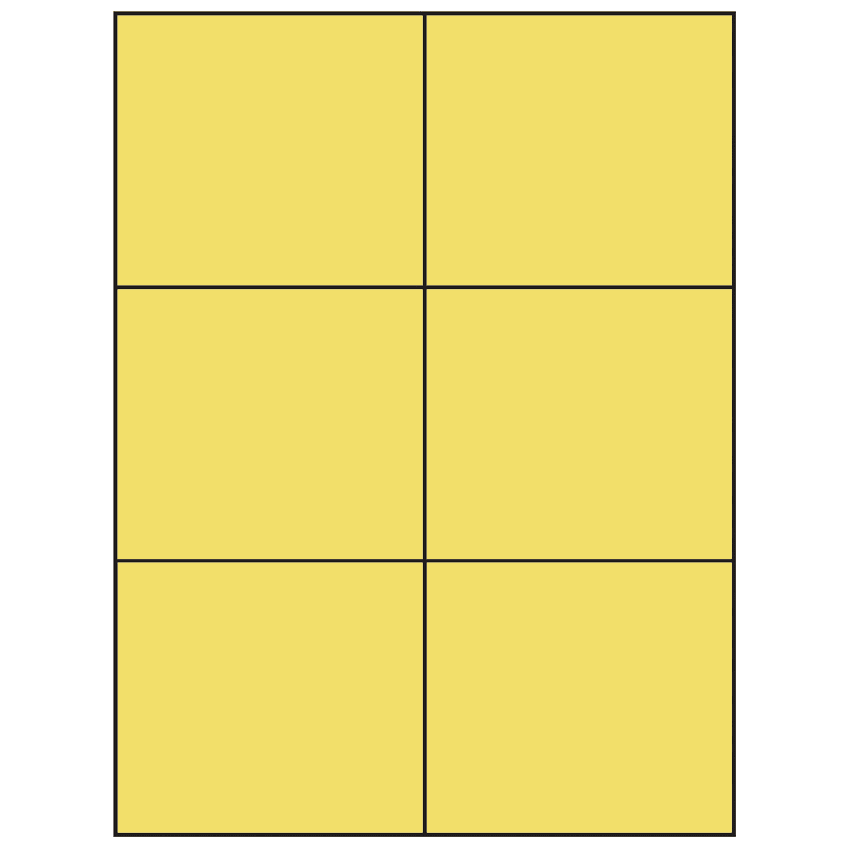 4.25" x 3.66" Pastel Yellow Rectangular Sheet Labels