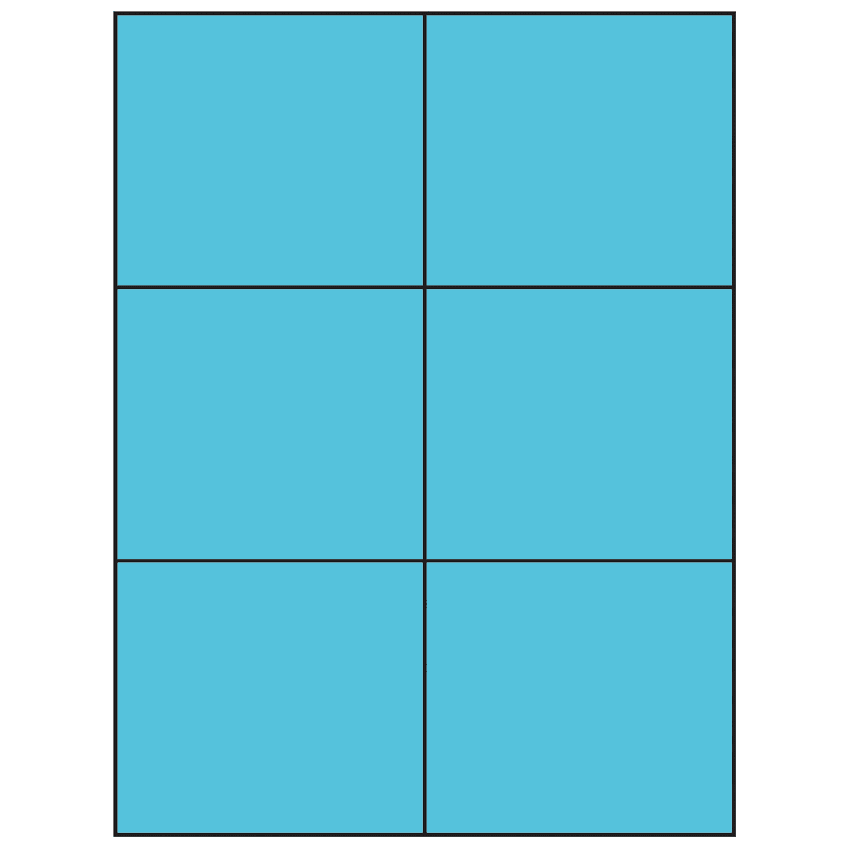 4.25" x 3.66" Turquoise Rectangular Sheet Labels