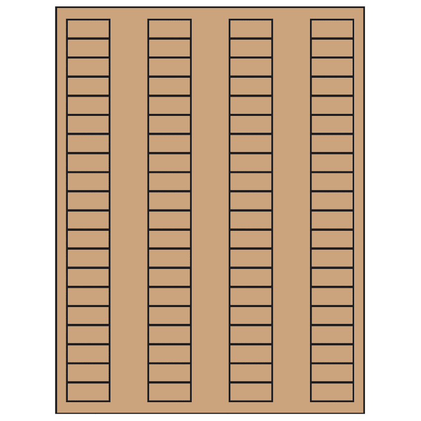 1.125" x 0.5" Brown Kraft Rectangular Sheet Labels