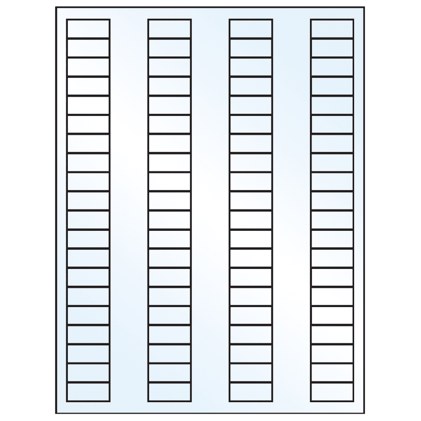 1.125" x 0.5" Crystal Clear Rectangular Sheet Labels