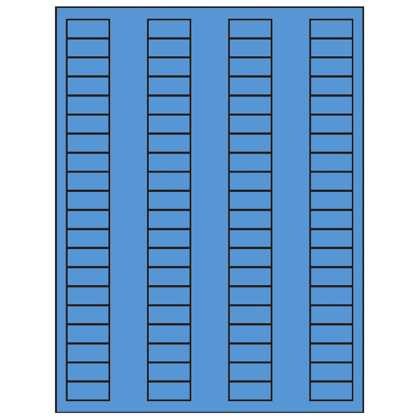 1.125" x 0.5" Fluorescent Blue Rectangular Sheet Labels