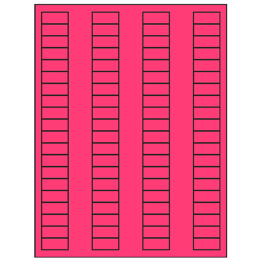1.125" x 0.5" Fluorescent Pink Rectangular Sheet Labels