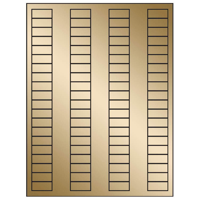 1.125" x 0.5" Gold Foil Rectangular Sheet Labels
