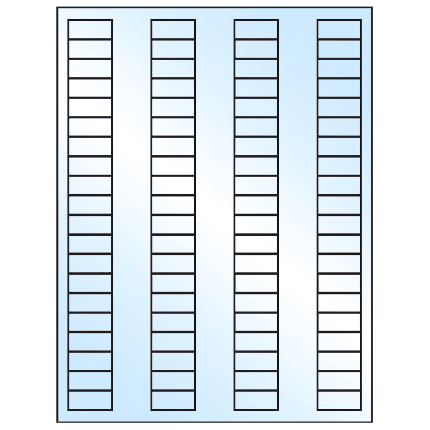 1.125" x 0.5" White Premium High Gloss Rectangular Sheet Labels