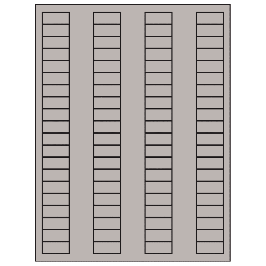 1.125" x 0.5" Gray Rectangular Sheet Labels