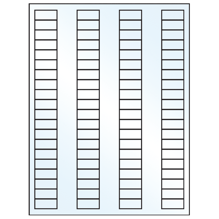 1.125" x 0.5" White Mid Gloss Rectangular Sheet Labels